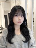 くびれヘア/顔周り/韓国/レイヤーカット/黒髪/ロング/前髪/横浜