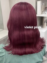 ベレーザ 渋谷(BELEZA)&nbsp;15766ブリーチ＆ダブルカラーローズブラウンダークレッドロング