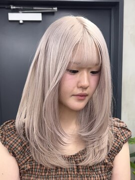 ニコ トウキョウ 渋谷(nico TOKYO) ホワイトベージュダブルカラーピンクハイトーン韓国レイヤー