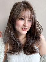 アグノス 青山(Agnos)&nbsp;大人可愛いくびれヘアナチュラルカール薄めバング#505f0925