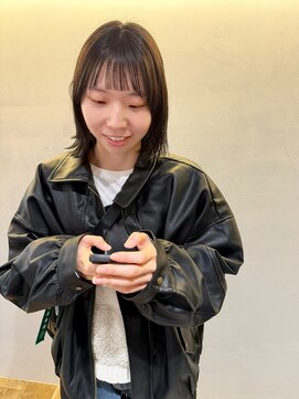 Fuuu　ショート/ボブ/メンズパーマ 切りっぱなしボブ×オリーブグレージュ