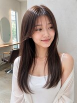 バグズ ヘアデザイン 桔梗が丘店(Baguz HAIR DESIGN) 韓国風艶髪ストレート小顔顔周り透明感ダークグレージュ前髪