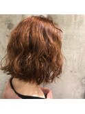 ゆるめニュアンスパーマブラウンカラー20代30代