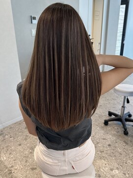 モアナ バイ ラナ 藤が丘(MoanA BY LANA) デザインカラー/レイヤーカット/ウェットヘア/オリーブベージュ