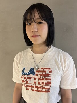 ソイリウム 下北沢(soi rium) 黒髪ボブ_切りっぱなしボブ_前髪シースルー