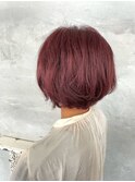 岡田≫ショートボブ×ピンクブラウン