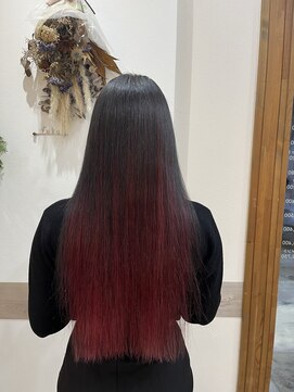 フゥカ 類家店(fuka) BLACK×RED アンブレラカラー【八戸　類家】