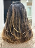 レイヤーカットケアカラーハッシュカット