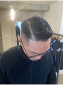 メンズカットフェードスキンフェードサイドパートビジネスヘア