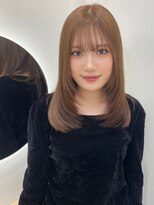 美髪レイヤーイメチェン小顔ワイドバングラテベージュ髪質改善