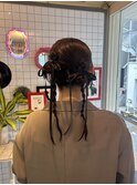 ツインアレンジ　タイトアレンジ　リボン
