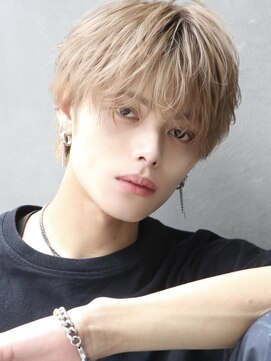 オーシャントーキョー 心斎橋(OCEAN TOKYO WEST) メンズヘアラウンドマッシュ束間ベージュカラー