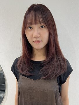 ラミエバイメルト 下北沢(lamie by melt) チェリーレッド レイヤーカット ハッシュカット ダブルカラー