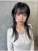 着物ヘア/大人ガーリー/ダークアッシュ/似合わせカット//渋谷