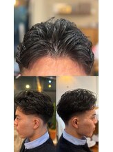 ゼロスバーバー(0's BARBER SHOP)&nbsp;ナチュラルパーマ　テーパーフェード