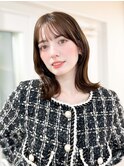 イメチェンヘアピンクベージュアンブレラカラー前髪カタログ