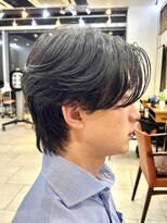 メンズヘア ガーデン 銀座(Men's hair GARDEN)&nbsp;センターパートスパイキーショートフェザーパーマダークアッシュ