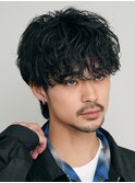 新橋メンズパーマツイストスパイラルパーマ波巻きニュアンス