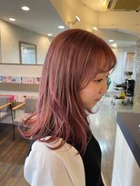 ヘアスペースブルーム エボリューション 庄内店(HAIR SPACE BLOOM evolution)&nbsp;暖色カラー　チェリーピンク　ミストバング