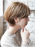大人可愛い20代30代40代黒髪前下がりショートボブ丸みショート◎