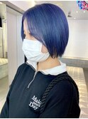 ダブルカラーブルーベージュカラーケアブリーチハイトーンカラー