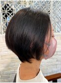 前髪なし　ショートボブ