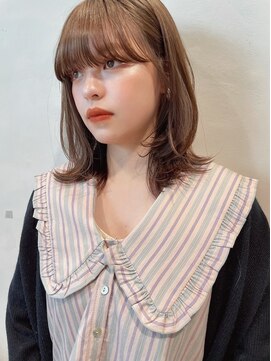 アンガーデン(Une GARDEN) オリーブベージュ×鎖骨レイヤー/ヘッドスパ/トリートメント