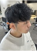 メンズマッシュツーブロックスパイラルパーマニュアンスパーマ