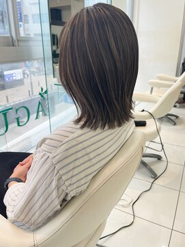 ヘアアンドデイスパ アグー(hair&dayspa AGU) 【横須賀中央 AGU】切りっぱなしボブ 極細ハイライト