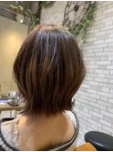 大人カラー+くびれボブ