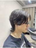 無造作パーマ/センターパートウルフ