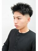 メンズカットアップバングダークアッシュベリーショート1105