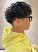 30代メンズマッシュ　ツイストスパイラル　縦落ちパーマ
