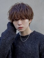 スペインカールスパイキーショートブルーブラック韓国マッシュ