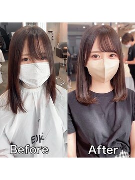 アフロート トウキョウ(AFLOAT TOKYO) 似合わせ小顔前髪顔まわりカットミディアムワンカール