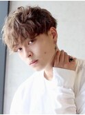 本厚木☆メンズカットブリーチデザイン韓国マッシュツーブロック