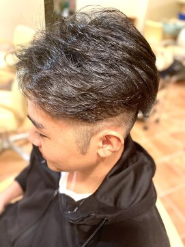 メンズ、フェザーパーマ、お手入れ楽