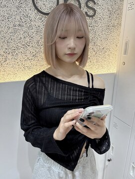 オプス 大名店(Ops) ☆冬でも映える!ホワイトピンクベージュボブ