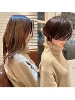 アデプト 綾瀬店(adept)&nbsp;20代30代40代大人ショートヘア/白髪ぼかしハイライト/大人ボブ