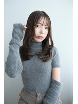 トリッカ 銀座(tricca)&nbsp;くびれミディアムレイヤー/シースルーバング/透明感ブラウン