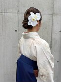 ヘアセット/卒業式ヘア/和風まとめ髪/袴着付け