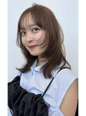 小顔見え透けバング×くびれミディのやわらかモテブラウン