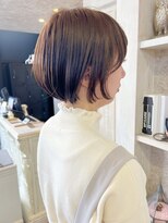 キャアリー(Caary)&nbsp;福山Caary艶髪丸みショートボブ夏暖色ピンク骨格補正30代40代
