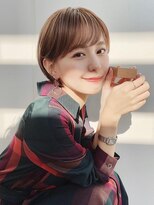 アイドットプラス 札幌大通り(i.+ODORI)&nbsp;前髪あり小顔くせ毛カバーベージュカラー丸みショートボブヘア