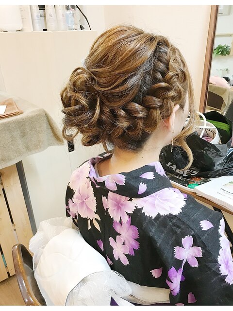 浴衣着付けサイドアップアレンジ【ヘアアレンジ　立川/立川南】