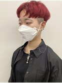 京都 河原町 刈り上げショート 韓国ボーイッシュヘア 赤髪