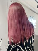 髪質改善カラー/カシスピンク/カシスカラー/ストレートヘア