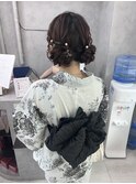 ツインお団子 浴衣ヘア