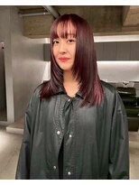 リール(rire)&nbsp;ホワイトグレージュミニウルフデジタルパーマチェリーブラウン