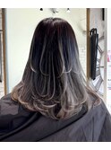 似合わせカットメルティカラー着物フェミニンロング